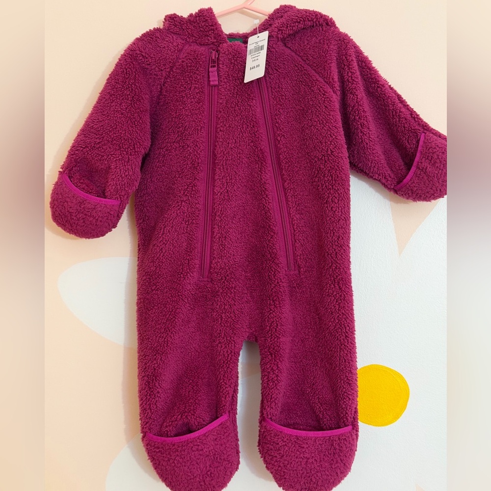 L.L. Bean Kids Fleece Footie - Berry